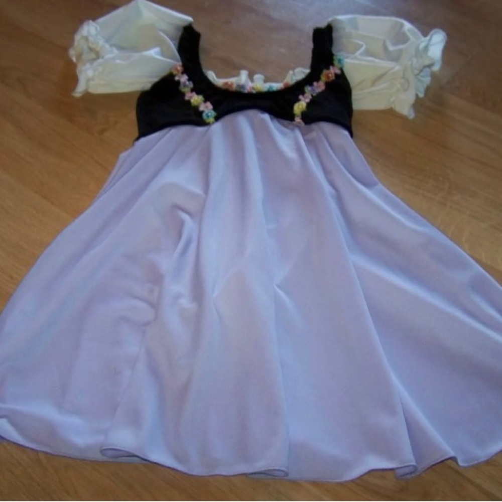 Size Child Medium Costume Depot Skirted Dance Skating Leotard Black Lilac Purple
